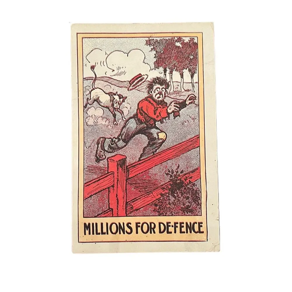 AH Co Early 1900s Millions For de-Fence Farm Military Budget Humor Postcard GUC